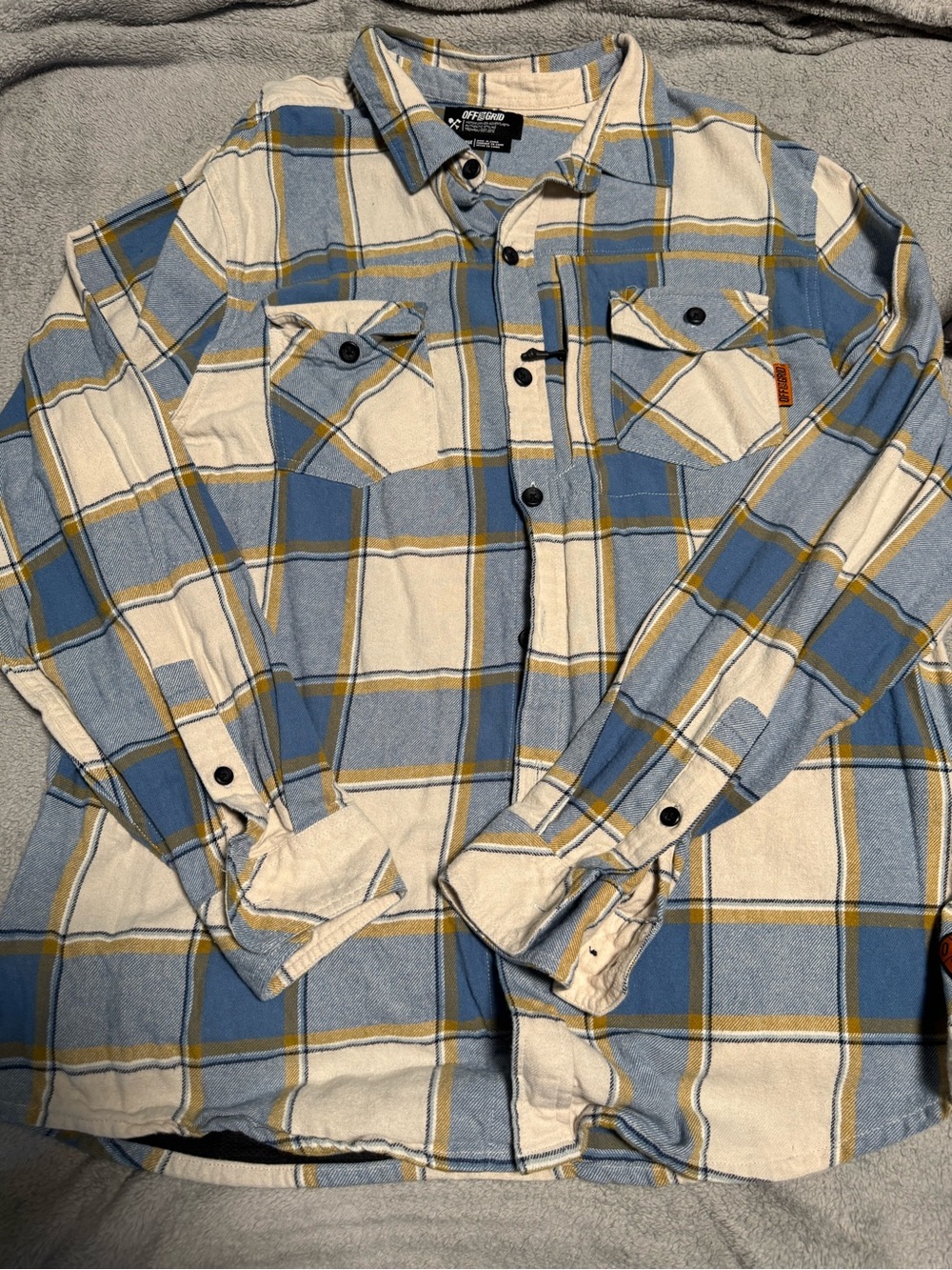 Men's Blue & Cream Plaid Button-Down Shirt by Free Fly Apparel